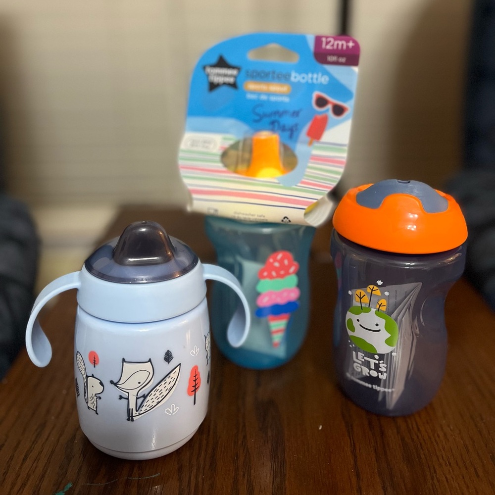 LOT of Tommee tippee water training sippy Cups bottles for boys